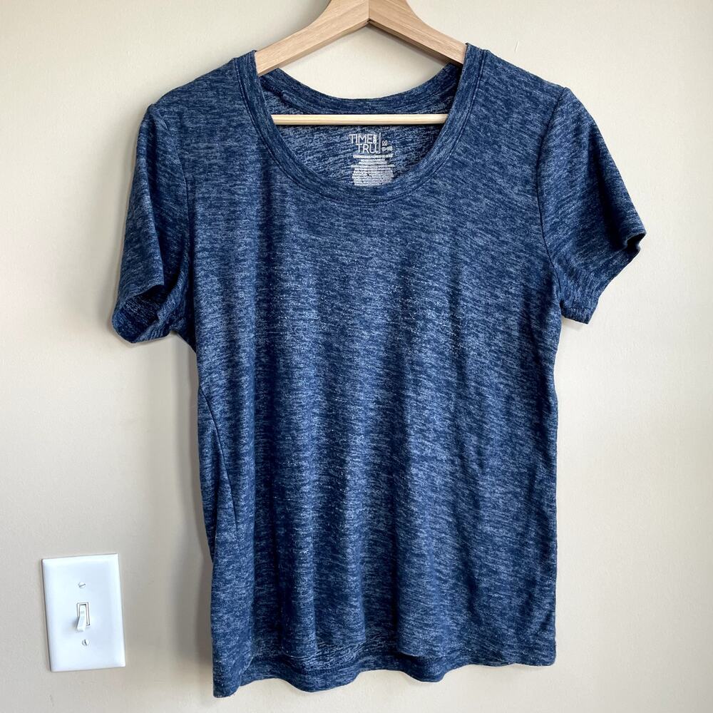 Time and Tru blue heathered short sleeved t-shirt women's size medium casual top